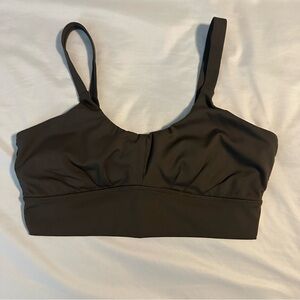 Olive Green Twist-Back Sports Bra | Size Small | Minimalist Athleisure